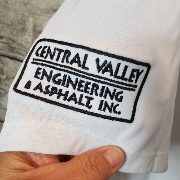 Nike Dri Fit White Polo Shirt Central Valley Engineering Asphalt Inc Embroidered - Picture 2 of 8